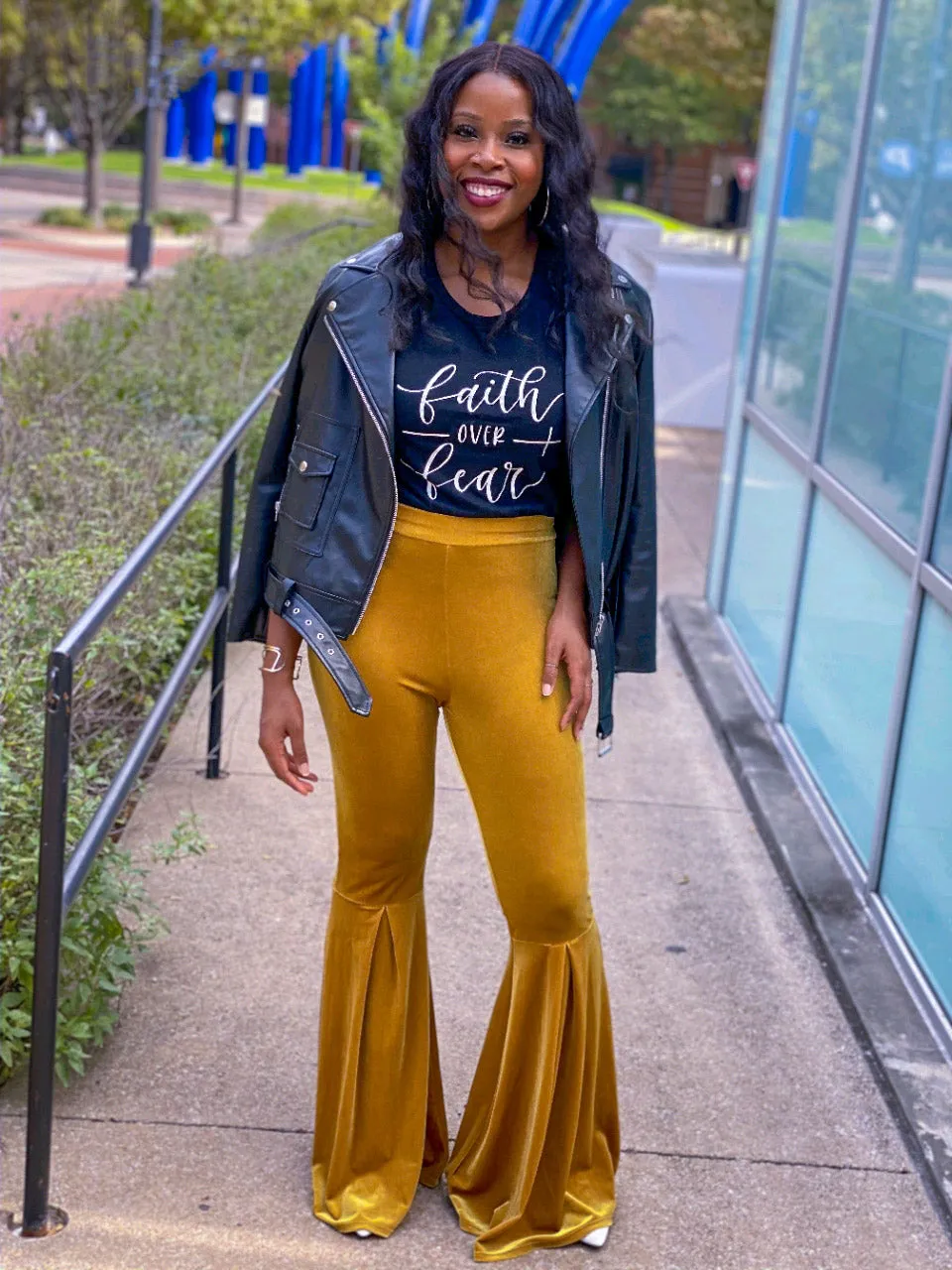 Bell Bottom Velvet Pants