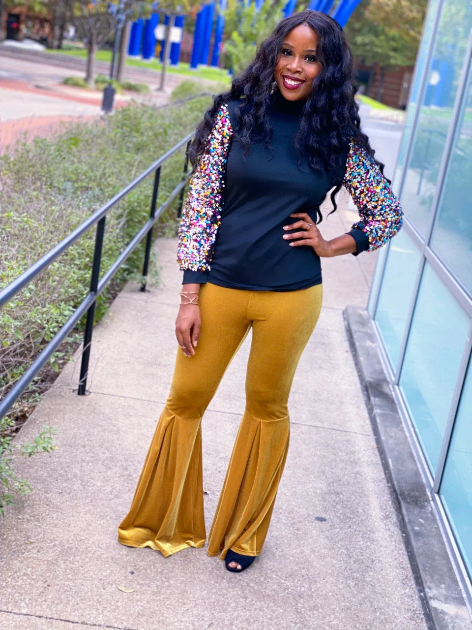 Bell Bottom Velvet Pants