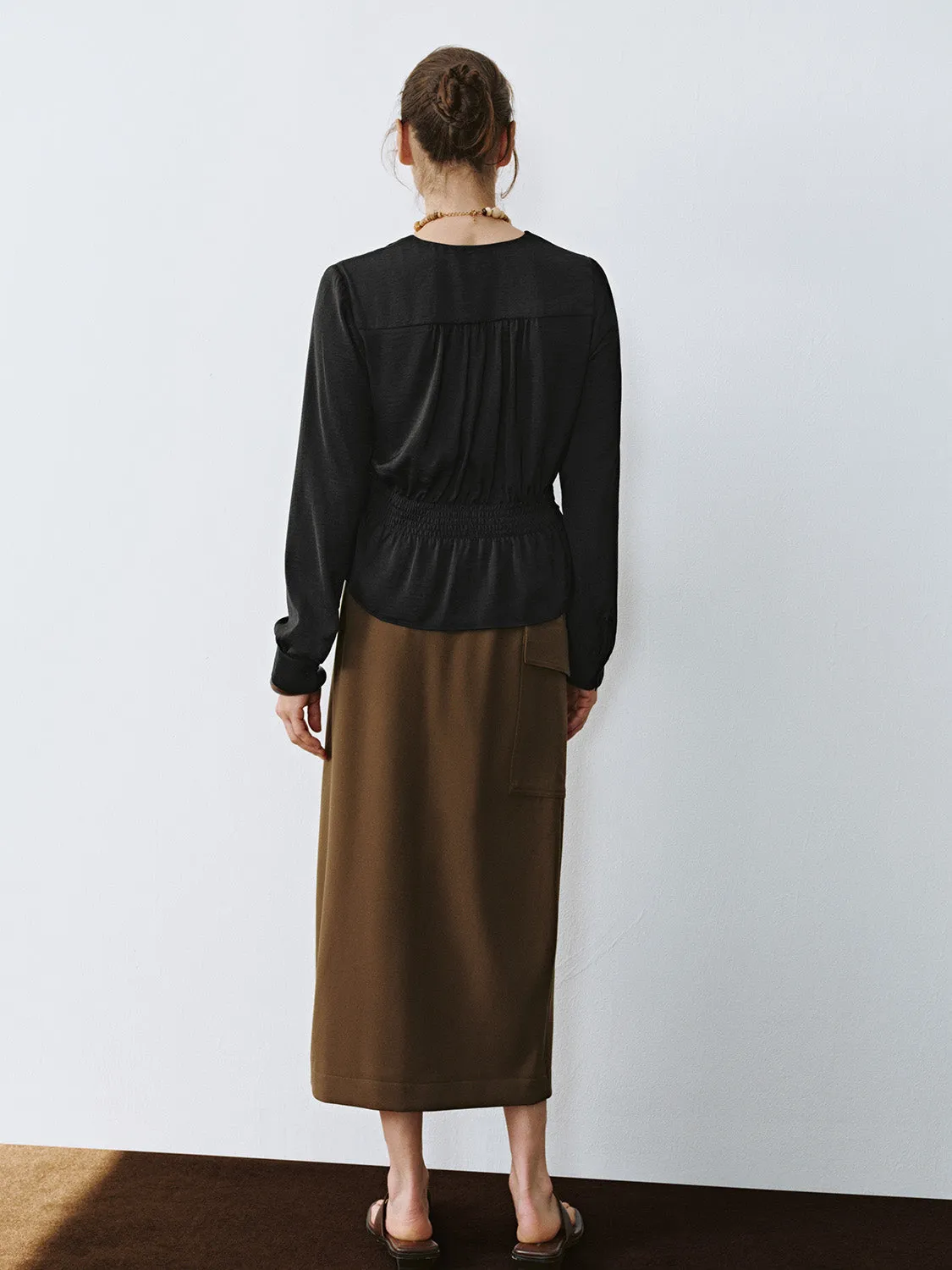 Belt Decor Straight Skirts