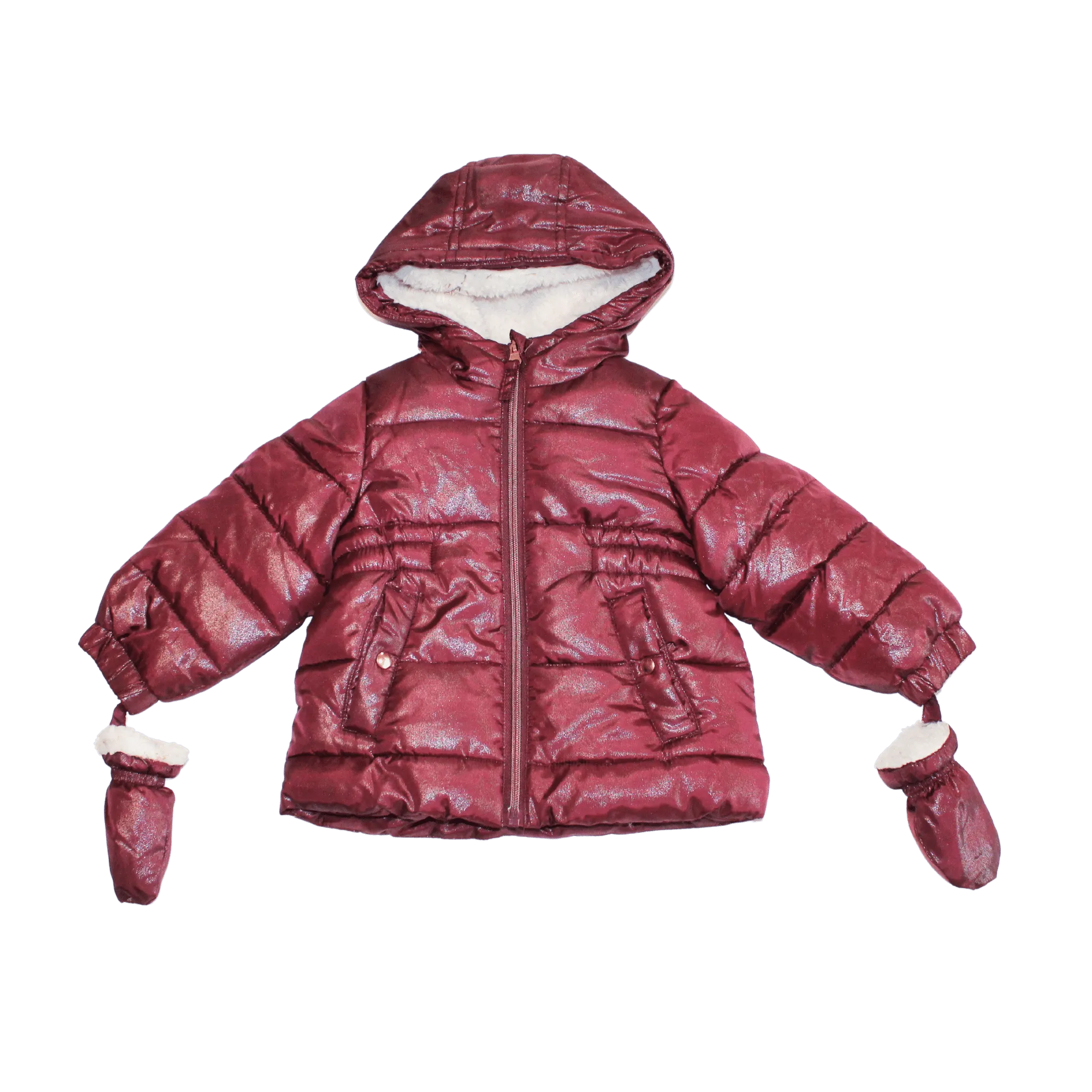 Berry Glitter Coat and Mittens