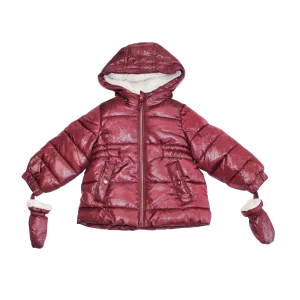 Berry Glitter Coat and Mittens