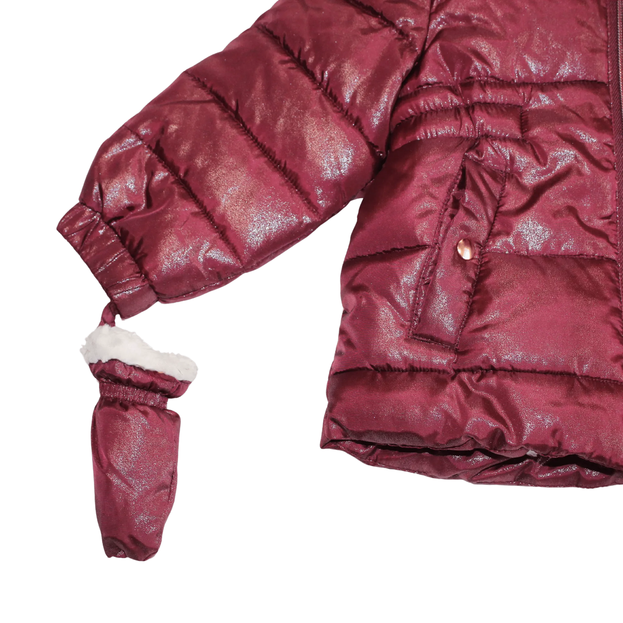 Berry Glitter Coat and Mittens
