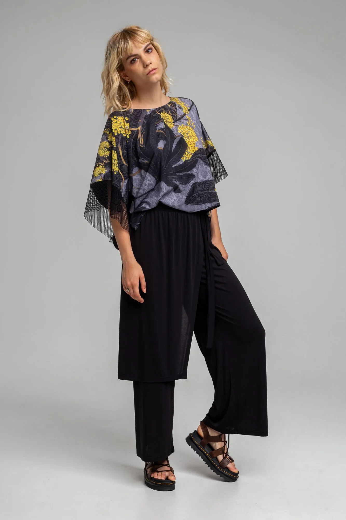 BETTINA  asymmetric wide leg pants
