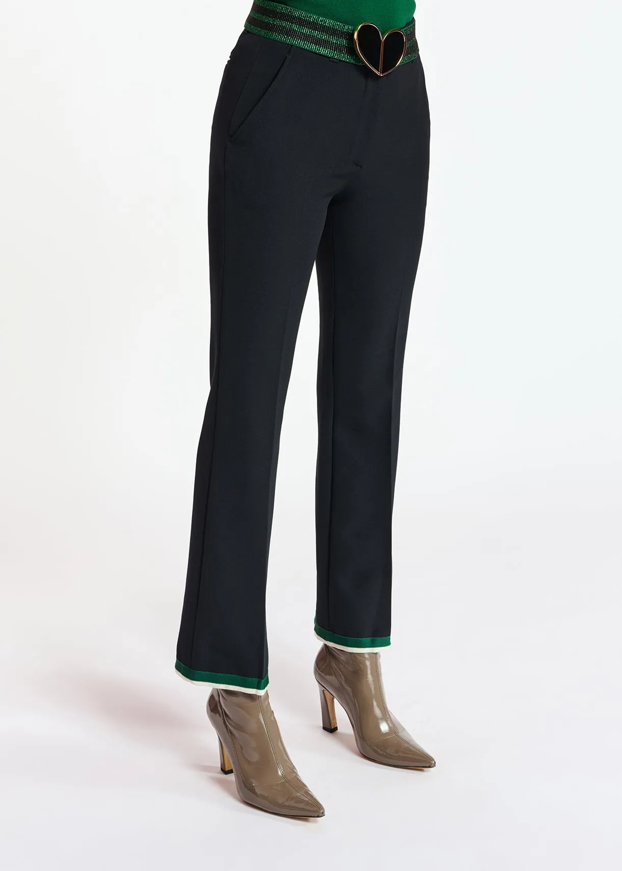 Black flared-fit pants