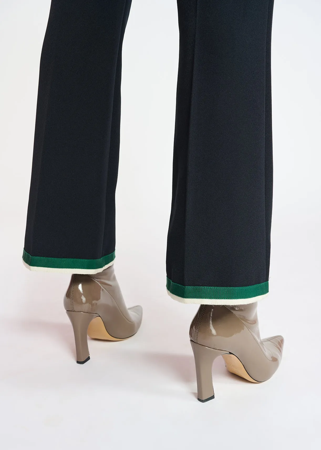 Black flared-fit pants