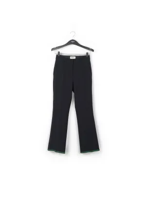Black flared-fit pants