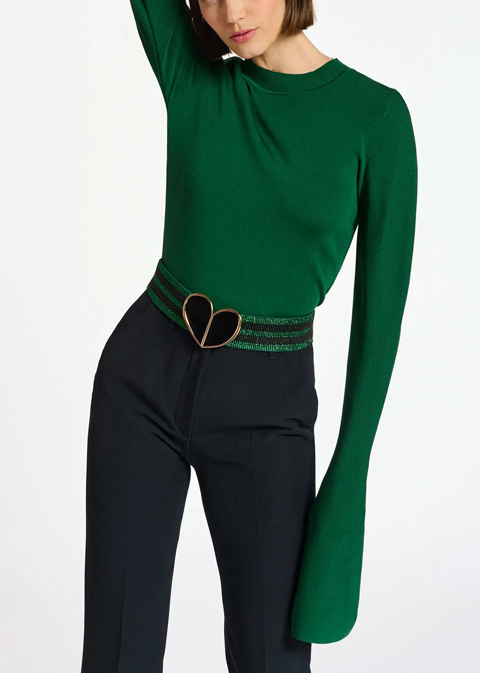 Black flared-fit pants