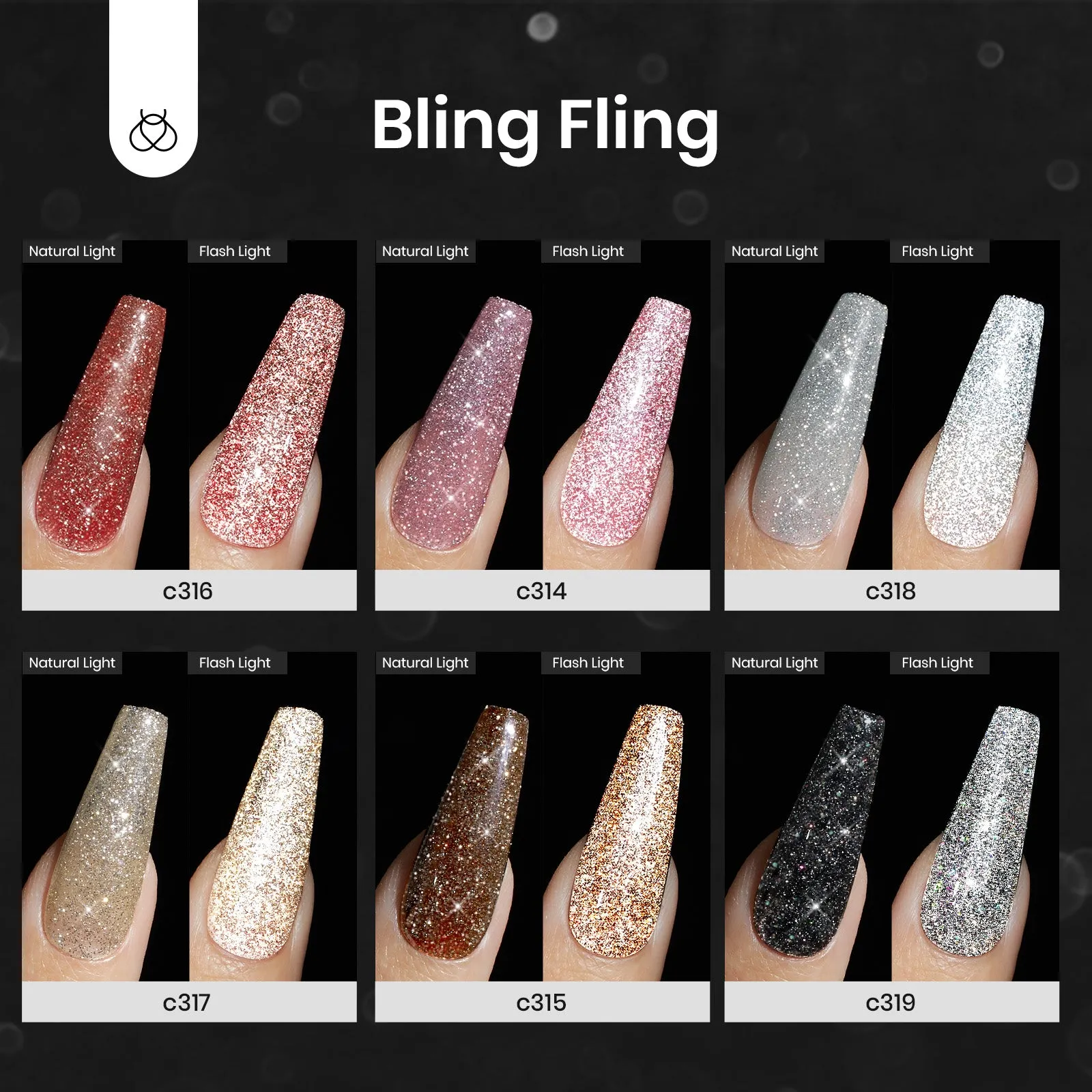 Bling Fling |  6 Colors Gel Polish Set