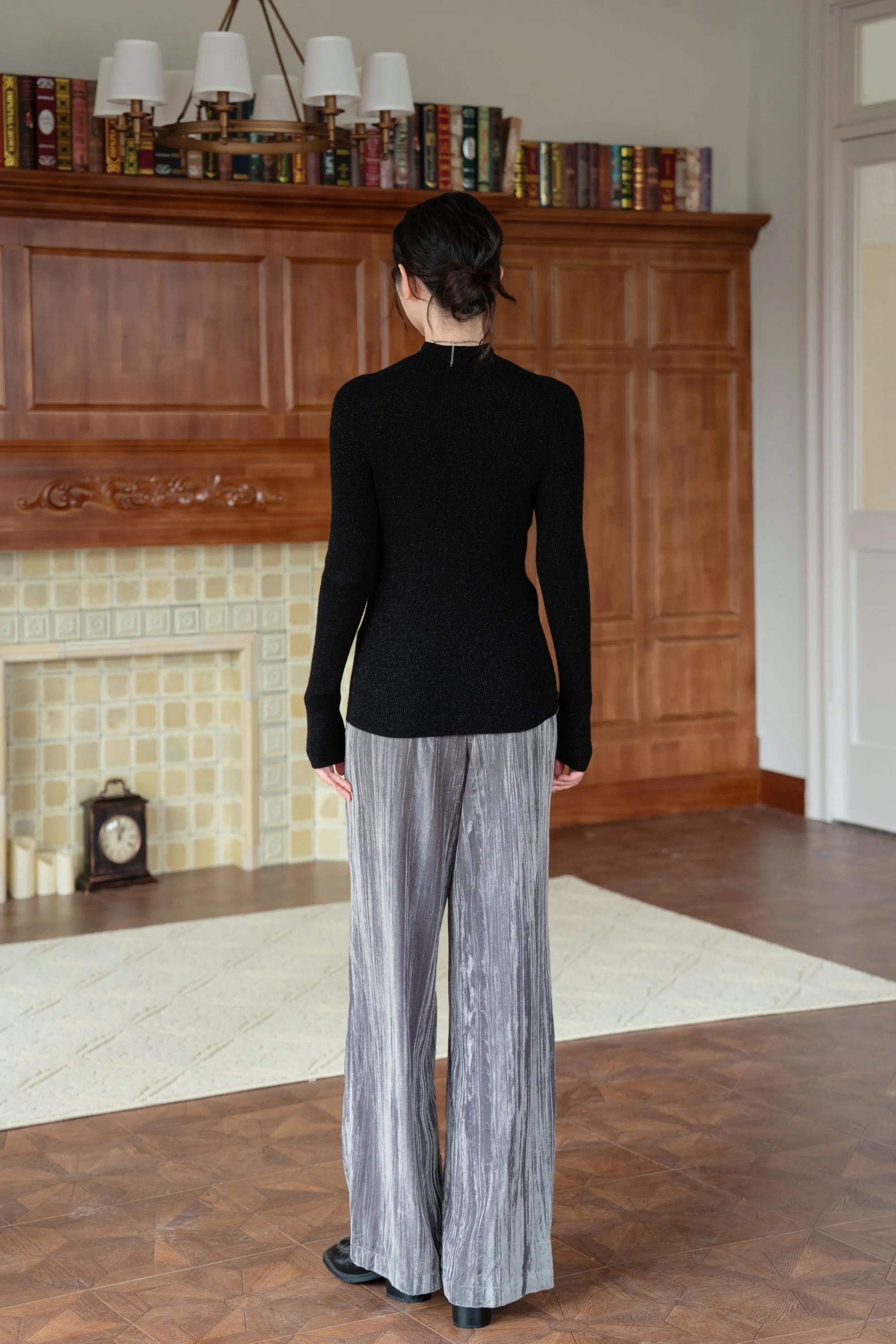 Blossom Velvet Wide Leg Pants
