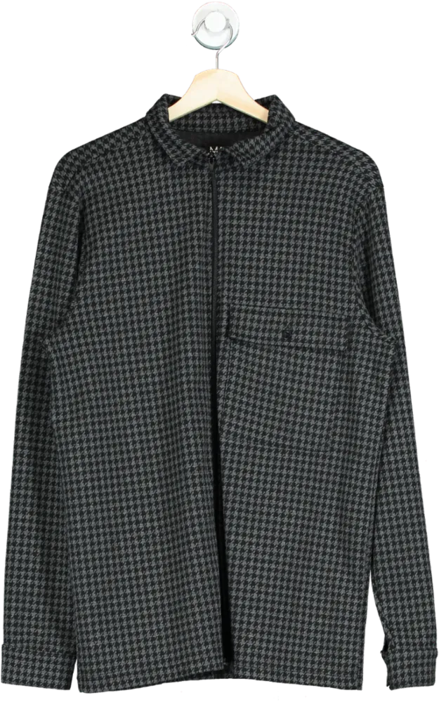 BoohooMan Grey Houndstooth Zip Jacket UK L