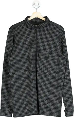 BoohooMan Grey Houndstooth Zip Jacket UK L