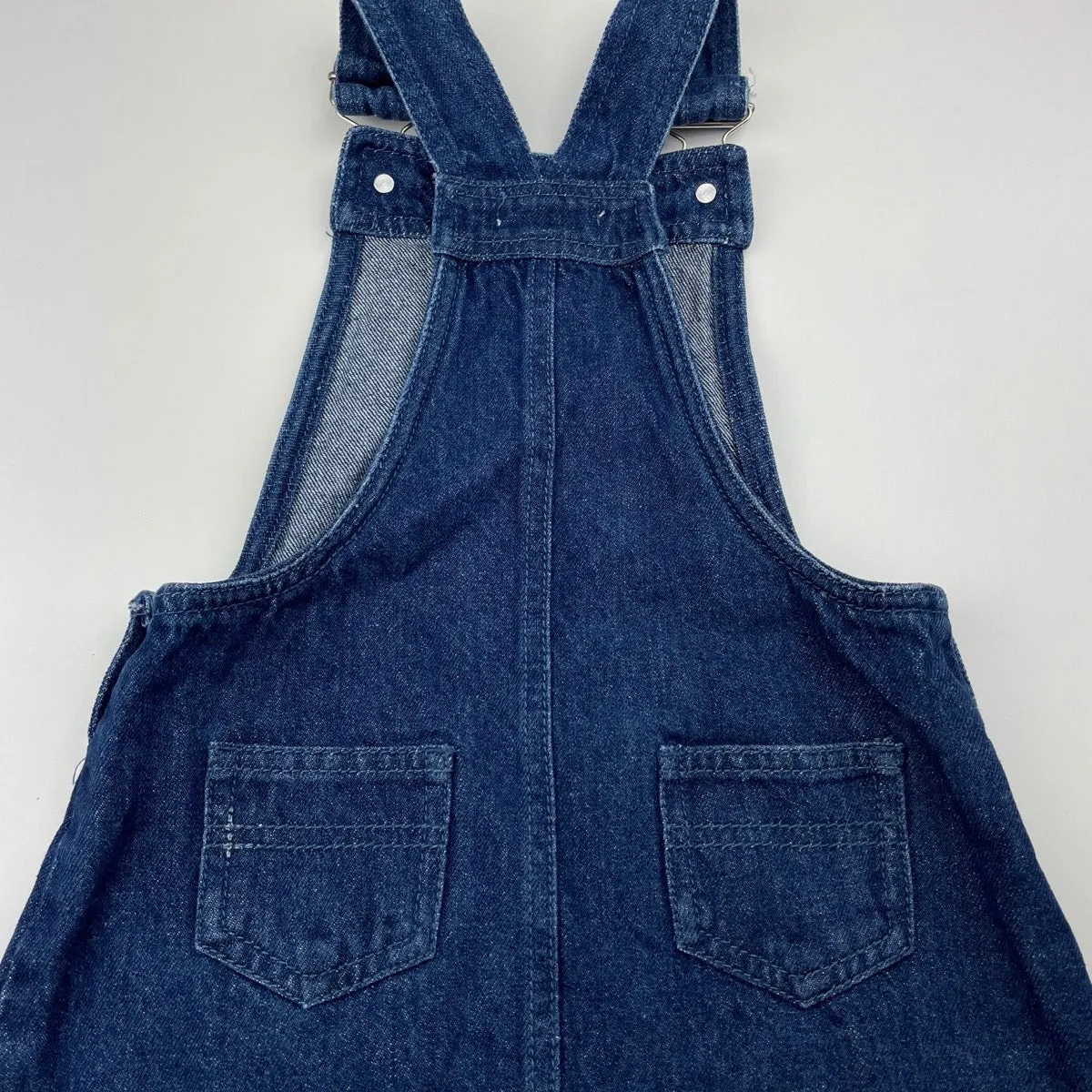 BOPSTER & MIMI embroidered denim overalls dress / pinafore, size 4, Pre-loved