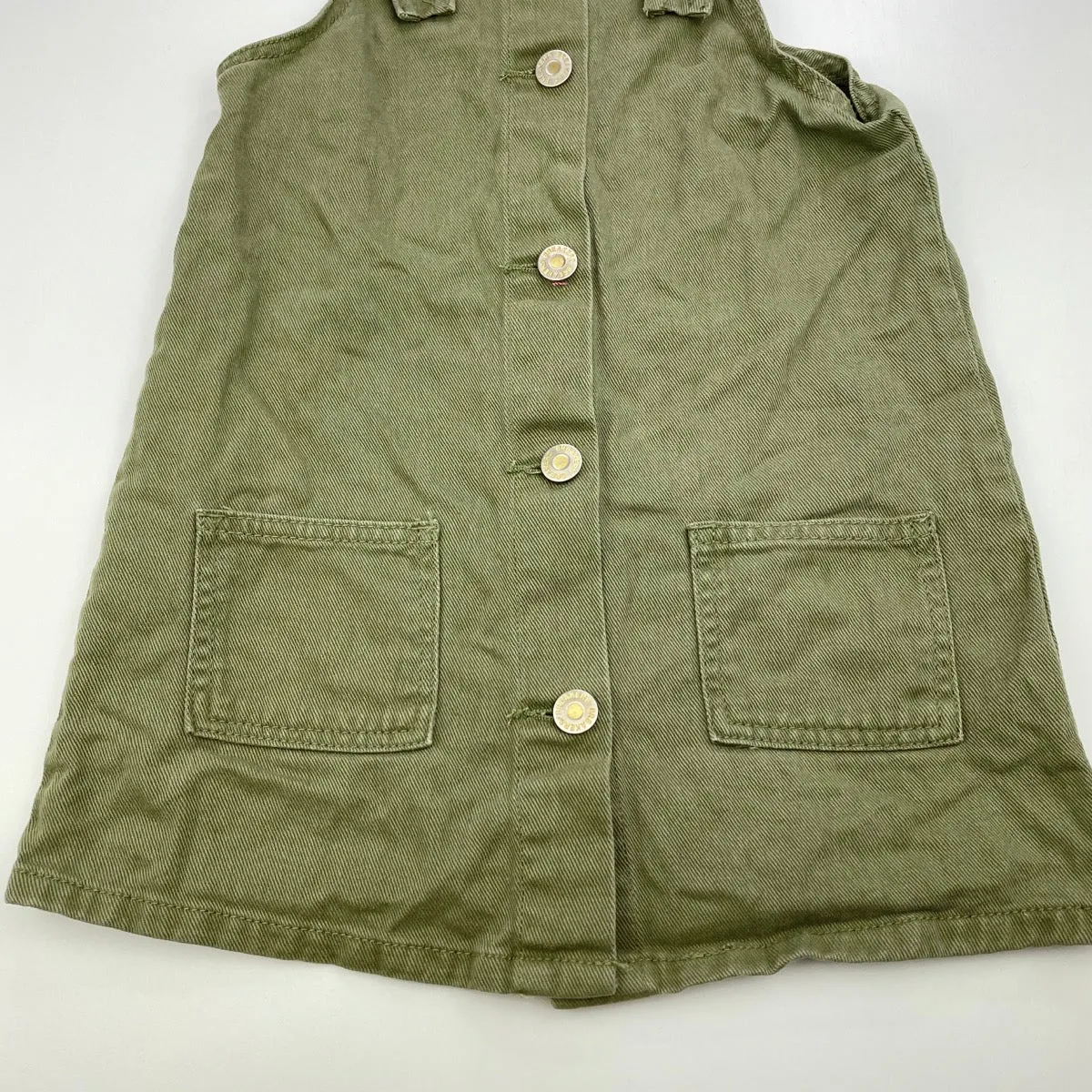 Breakers khaki cotton overalls dress / pinafore, size 6, Pre-loved