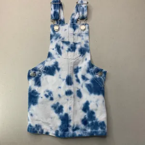 Breakers tie dyed denim overalls dress / pinafore, size 0, Pre-loved