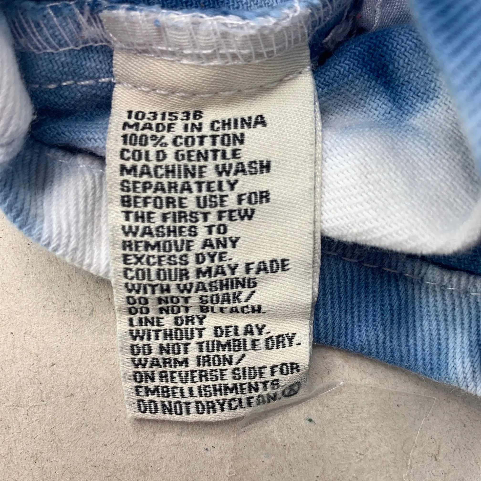 Breakers tie dyed denim overalls dress / pinafore, size 0, Pre-loved