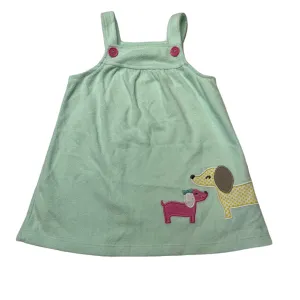 Carters mint fleece overalls dress / pinafore, dogs, size 1, Pre-loved