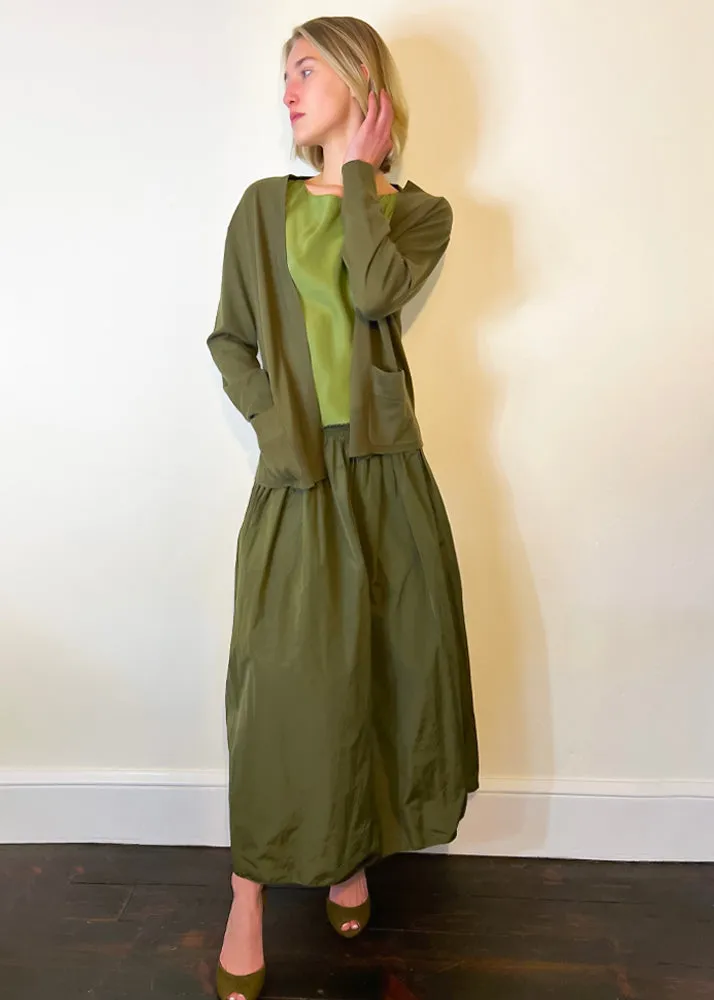 Cashmere Double Pocket Cardigan - Khaki