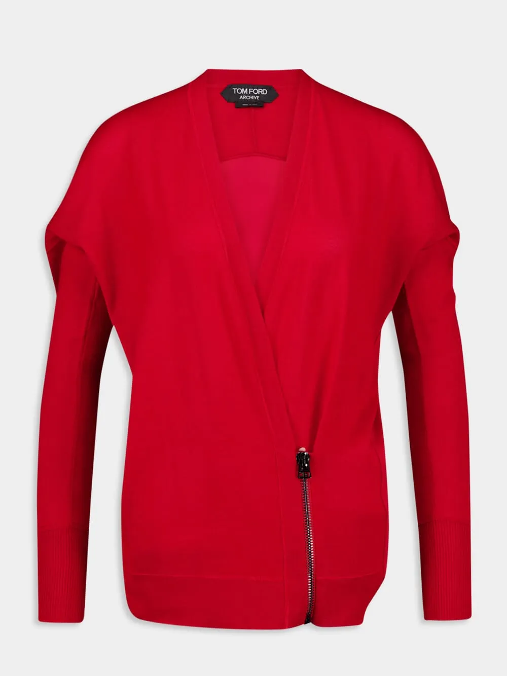 Cashmere Wrap Red Cardigan