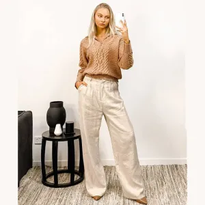 Castaway Pant Oatmeal 100% Linen