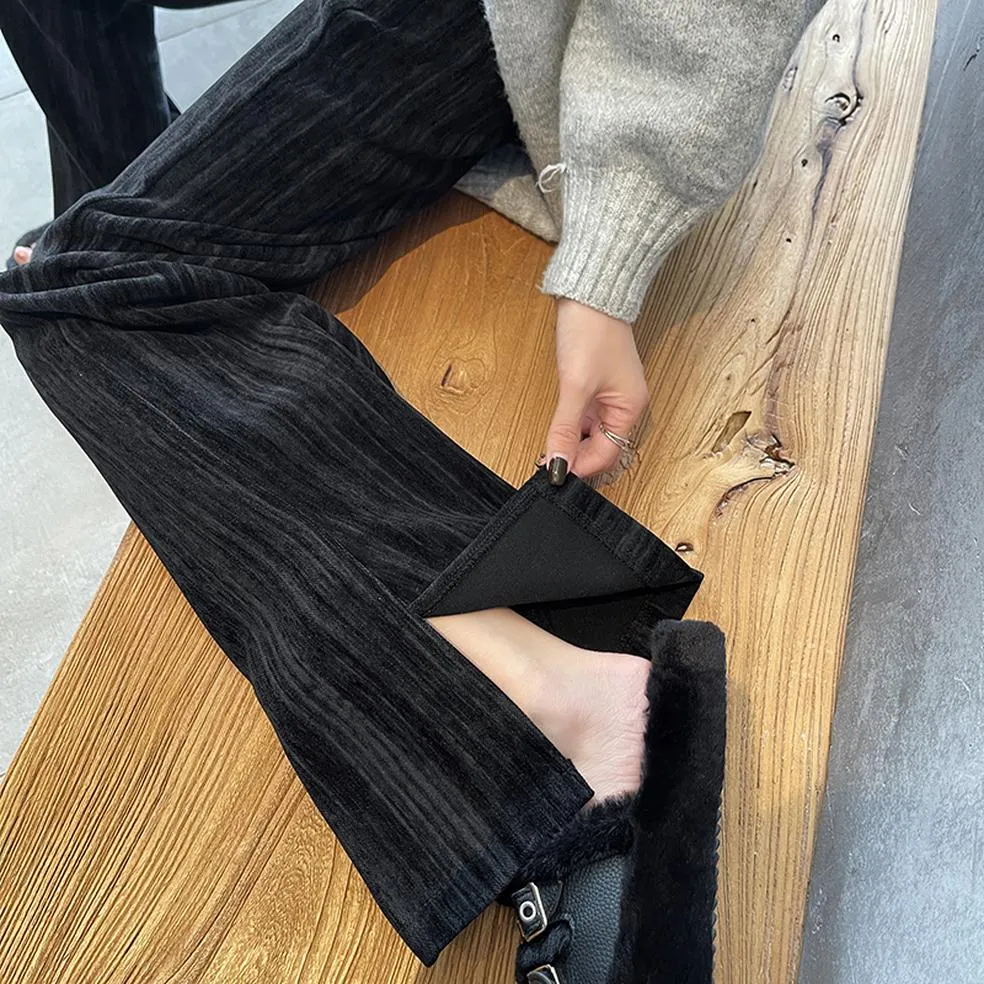 Casual Elastic-Waisted Split Hem Chinos