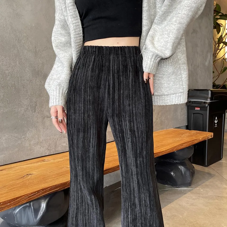 Casual Elastic-Waisted Split Hem Chinos