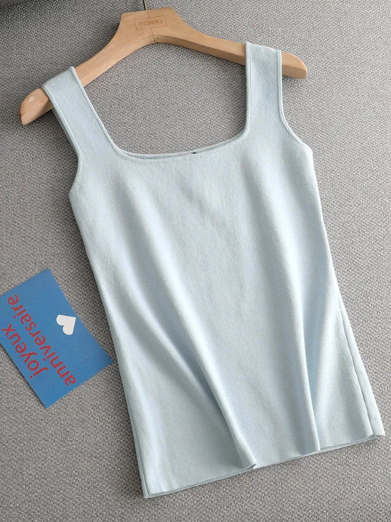 chic basic U-NECK Basic Tops