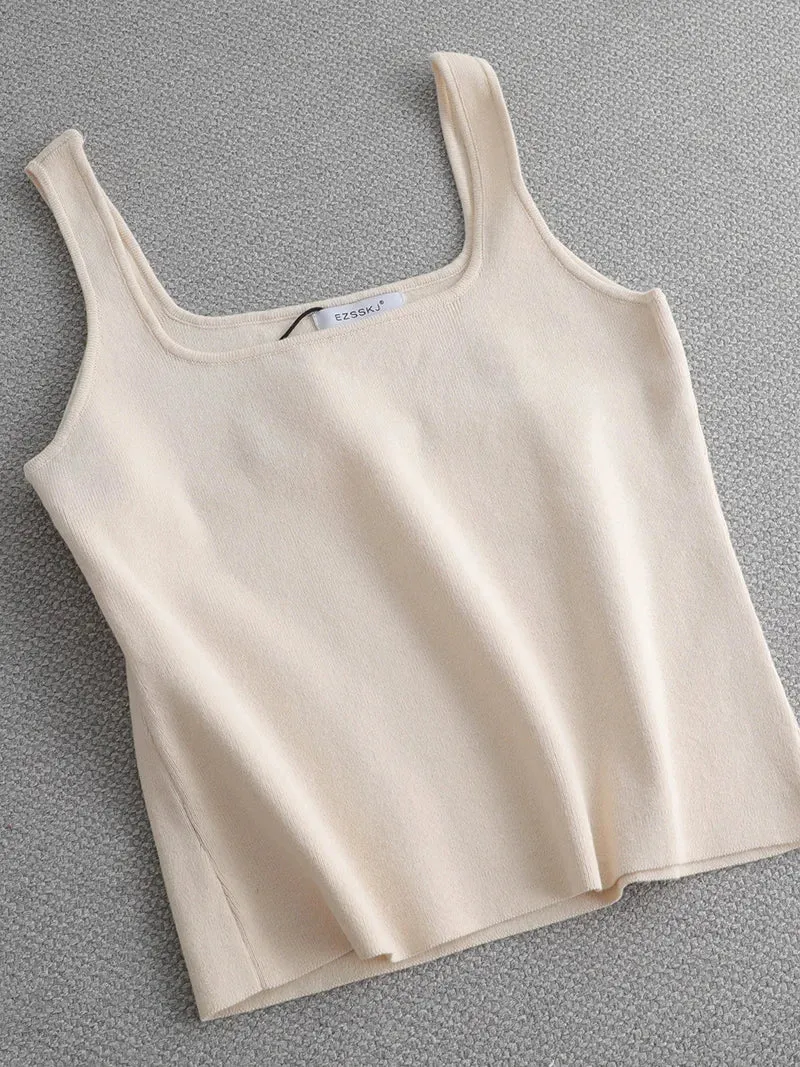 chic basic U-NECK Basic Tops