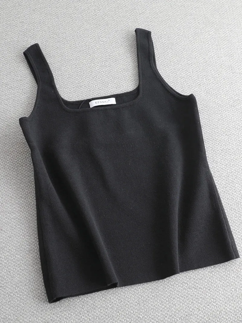 chic basic U-NECK Basic Tops