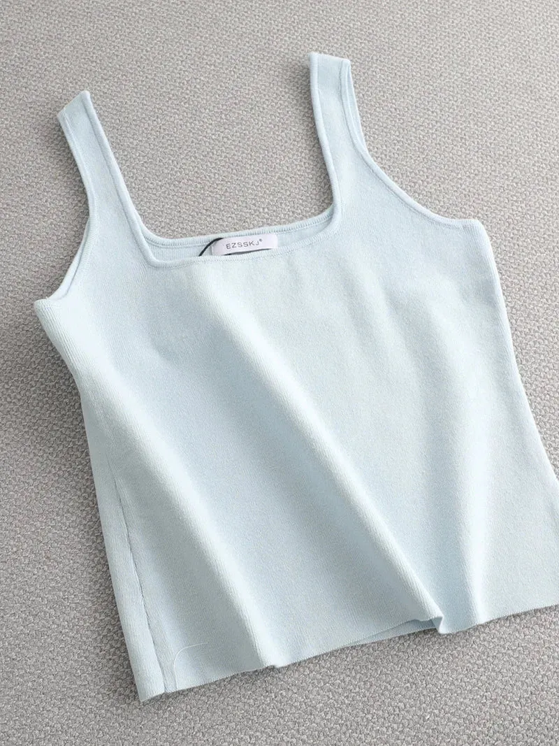 chic basic U-NECK Basic Tops
