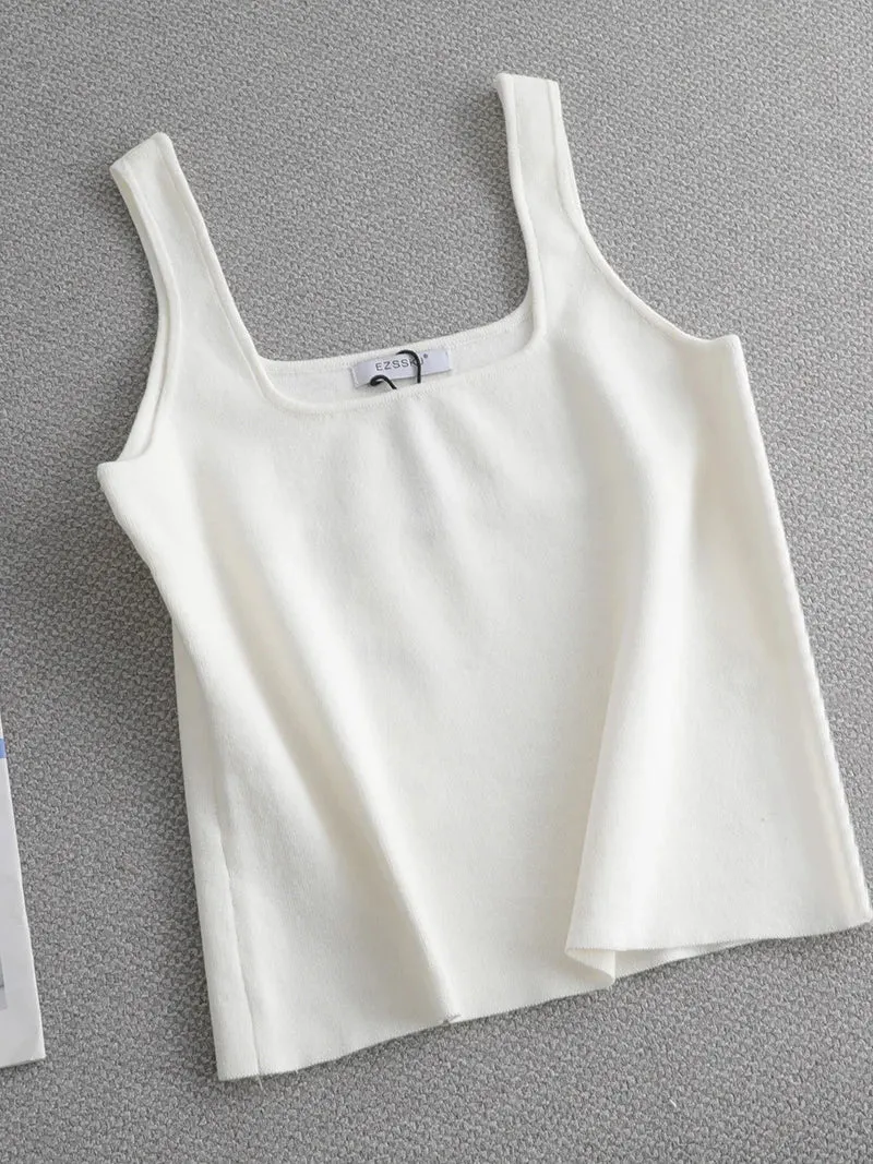 chic basic U-NECK Basic Tops