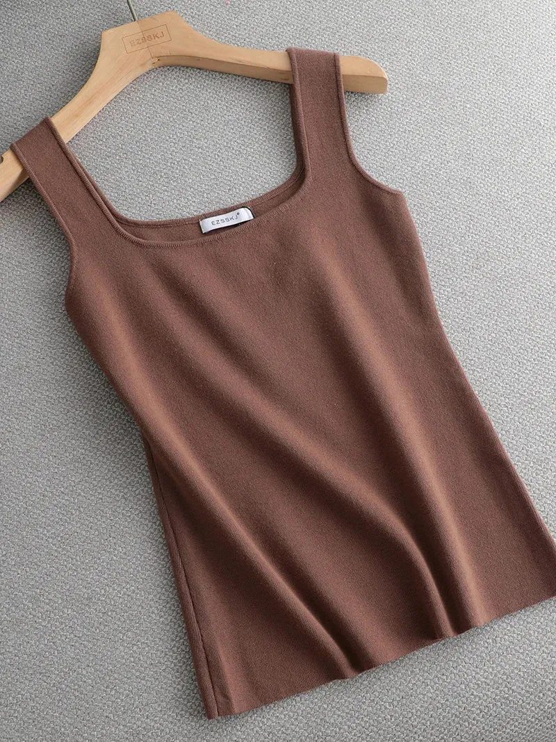 chic basic U-NECK Basic Tops