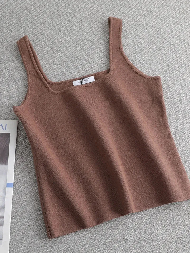 chic basic U-NECK Basic Tops