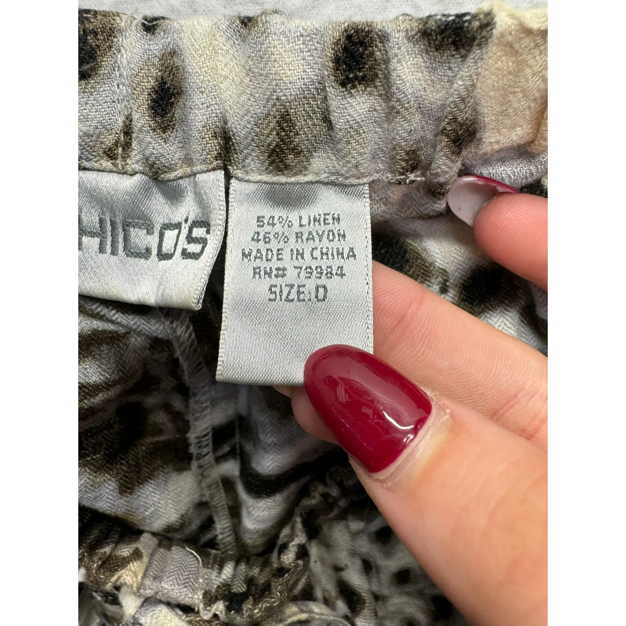 Chicos Patterned Wide leg Pants #3979