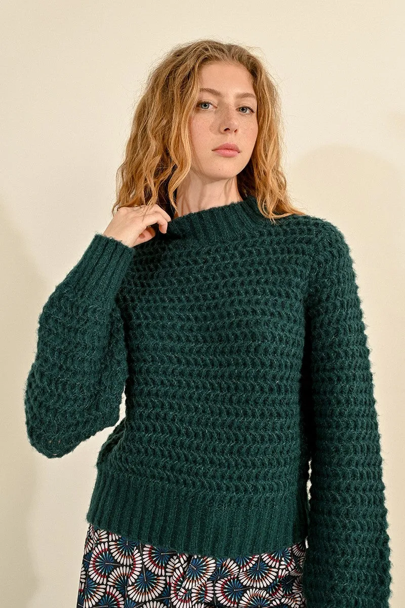 CHUNKY KNIT SWEATER WITH FUNNEL NECK