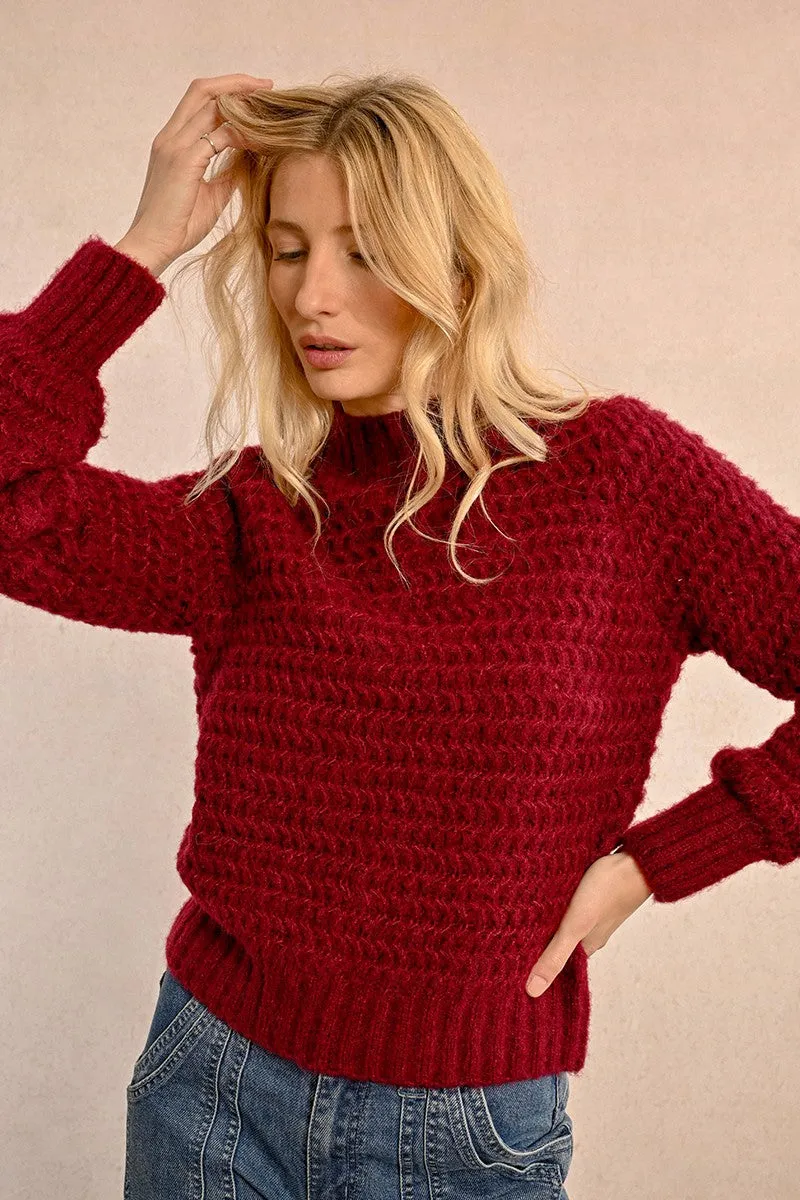 CHUNKY KNIT SWEATER WITH FUNNEL NECK