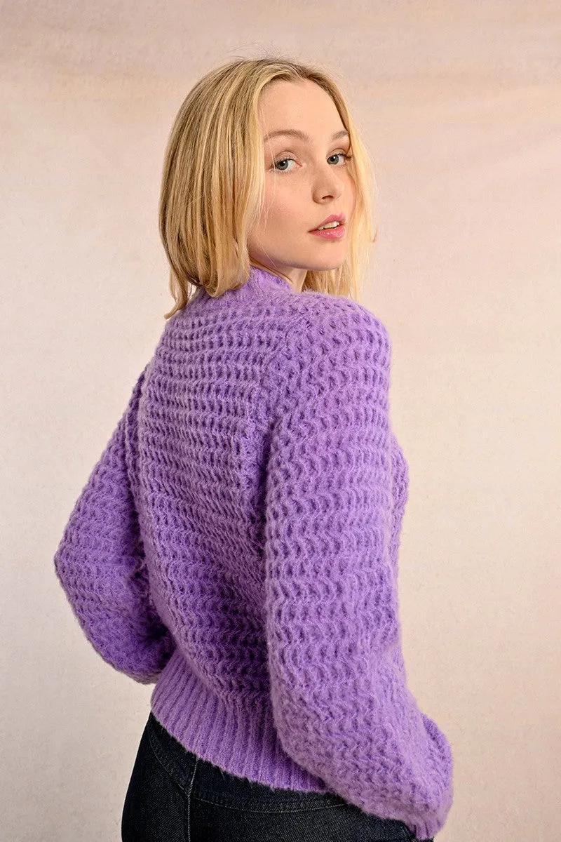 CHUNKY KNIT SWEATER WITH FUNNEL NECK