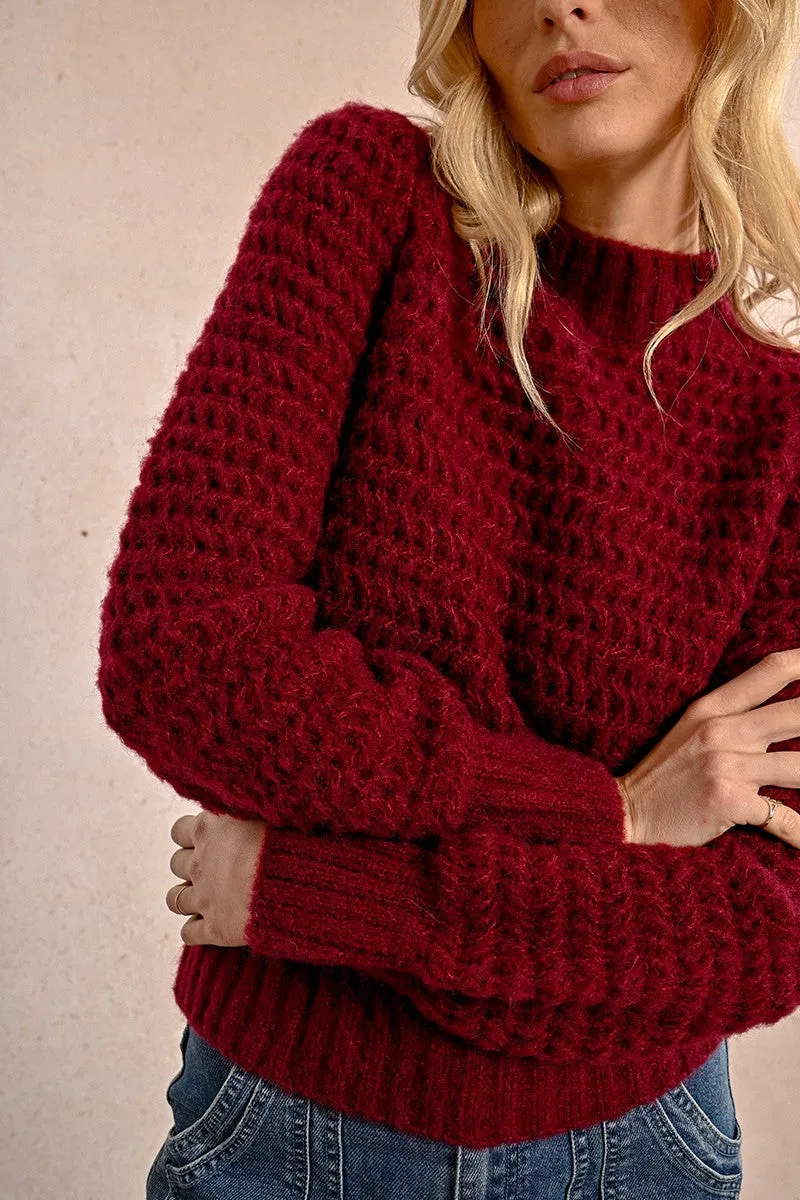CHUNKY KNIT SWEATER WITH FUNNEL NECK