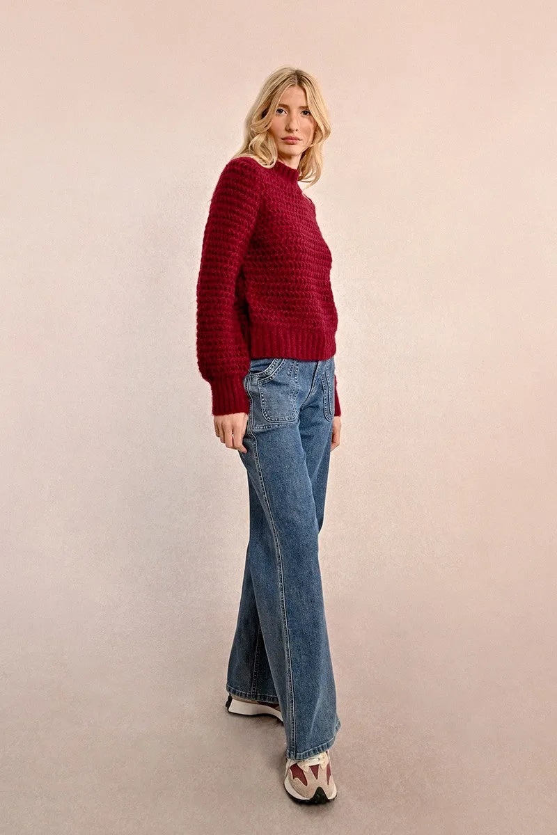 CHUNKY KNIT SWEATER WITH FUNNEL NECK