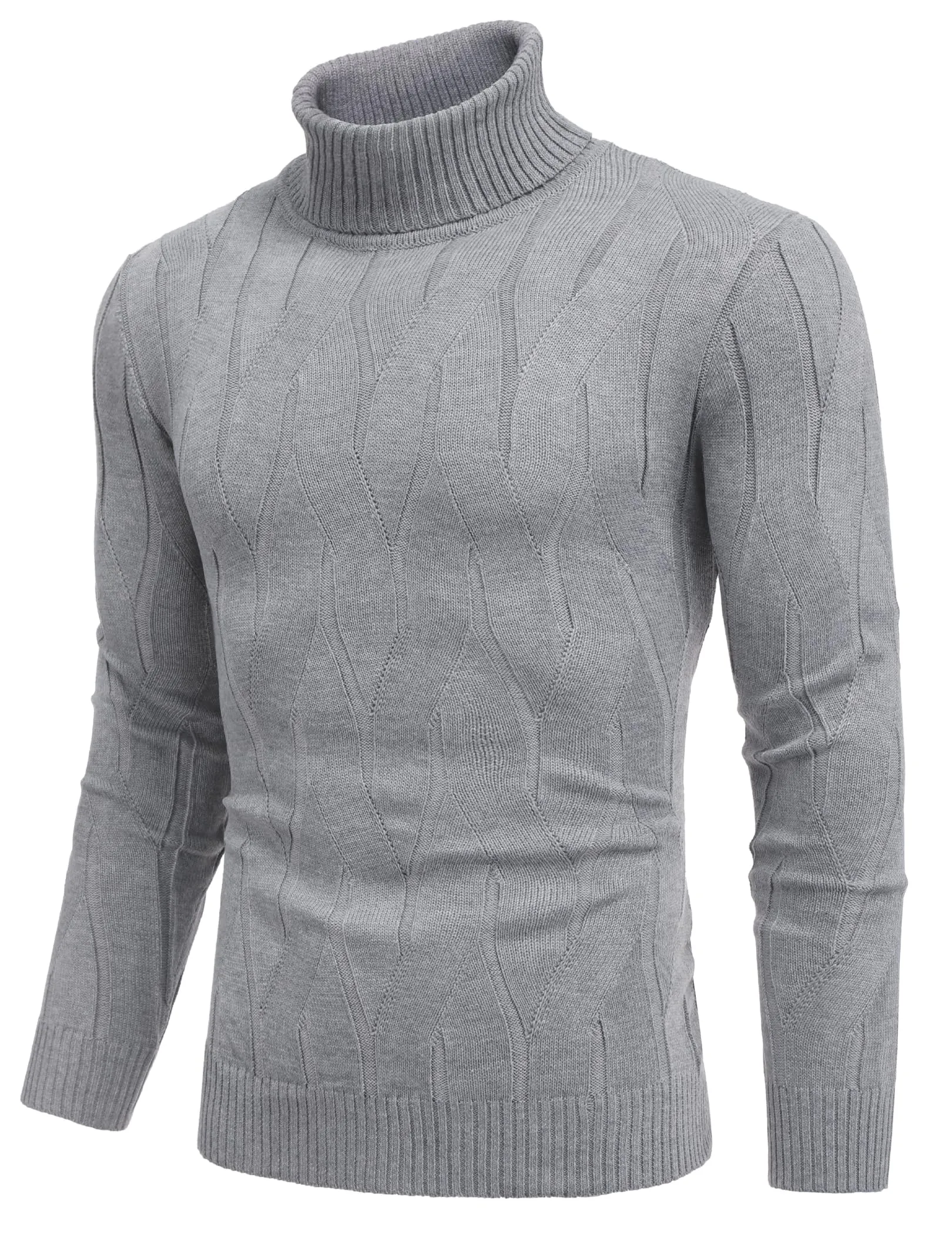 COOFANDY Men's Slim Fit Turtleneck Sweater Long Sleeve Casual Knitted Pullover Sweaters