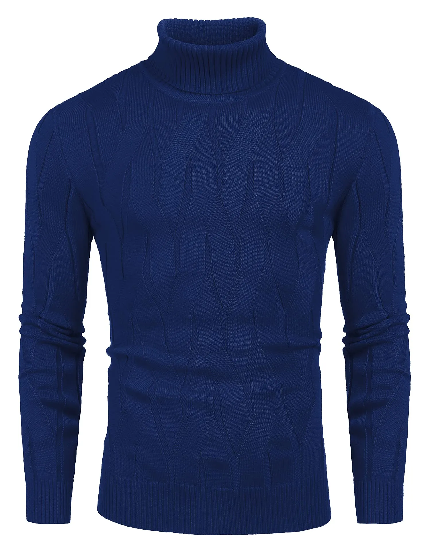 COOFANDY Men's Slim Fit Turtleneck Sweater Long Sleeve Casual Knitted Pullover Sweaters