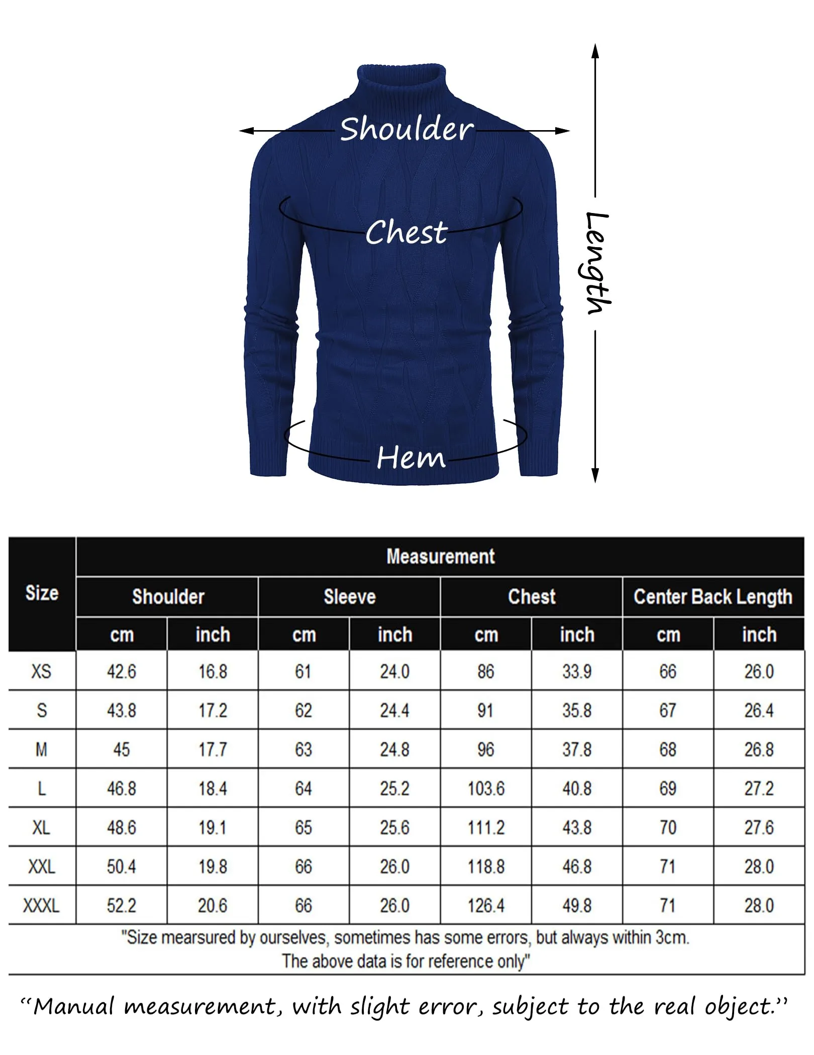 COOFANDY Men's Slim Fit Turtleneck Sweater Long Sleeve Casual Knitted Pullover Sweaters