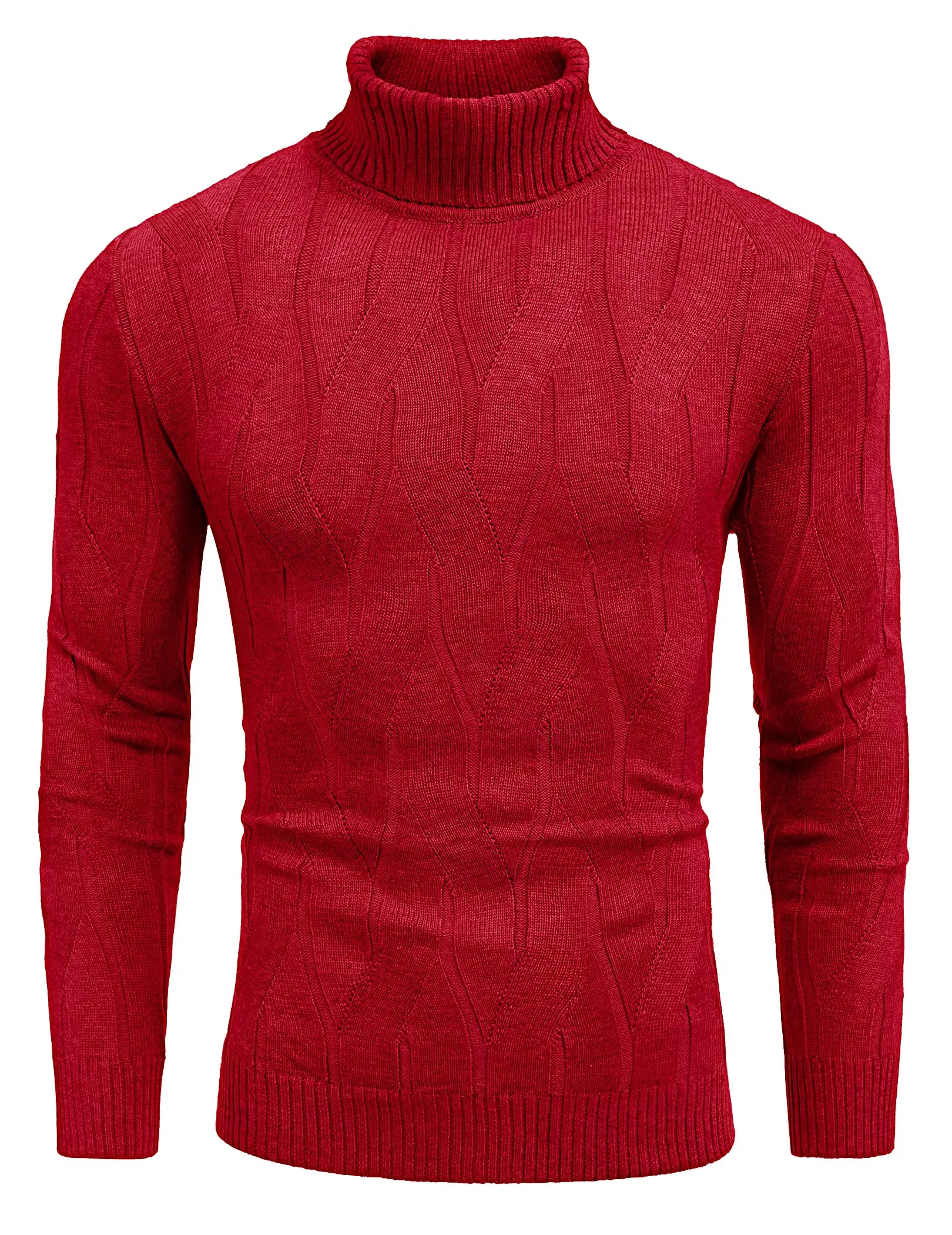 COOFANDY Men's Slim Fit Turtleneck Sweater Long Sleeve Casual Knitted Pullover Sweaters