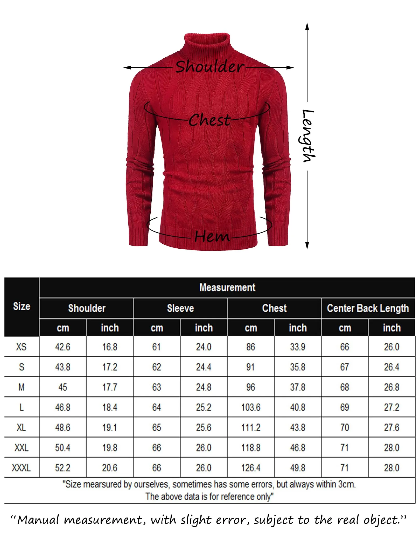 COOFANDY Men's Slim Fit Turtleneck Sweater Long Sleeve Casual Knitted Pullover Sweaters