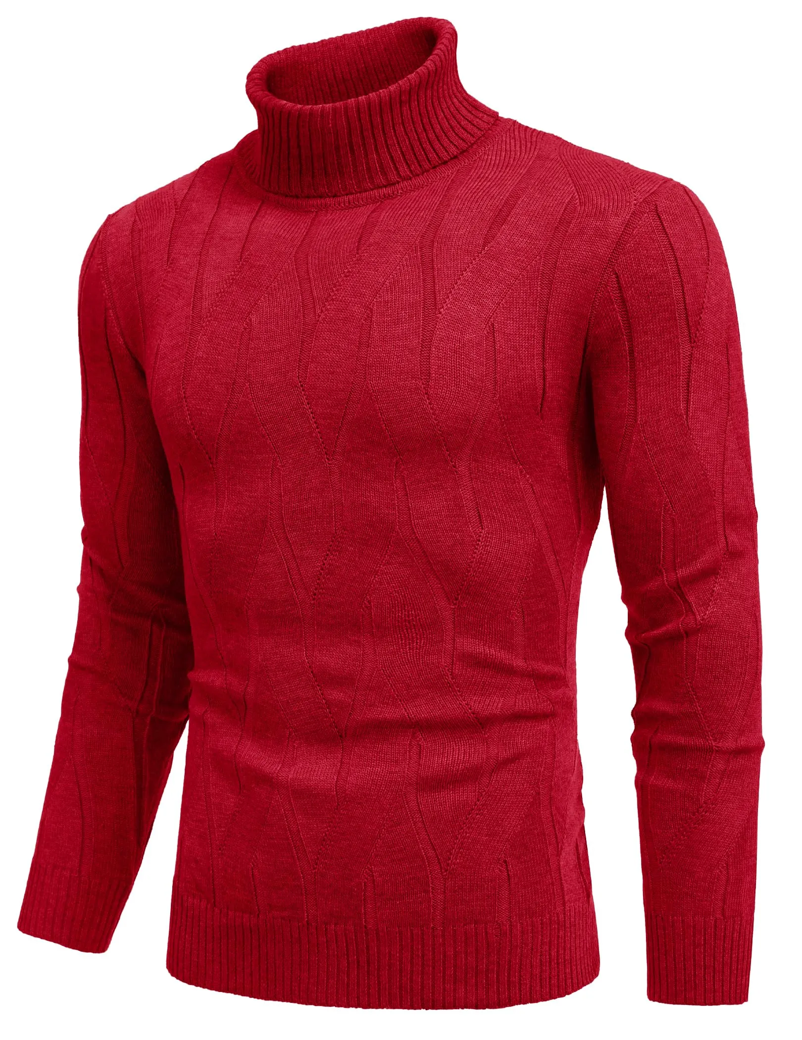 COOFANDY Men's Slim Fit Turtleneck Sweater Long Sleeve Casual Knitted Pullover Sweaters