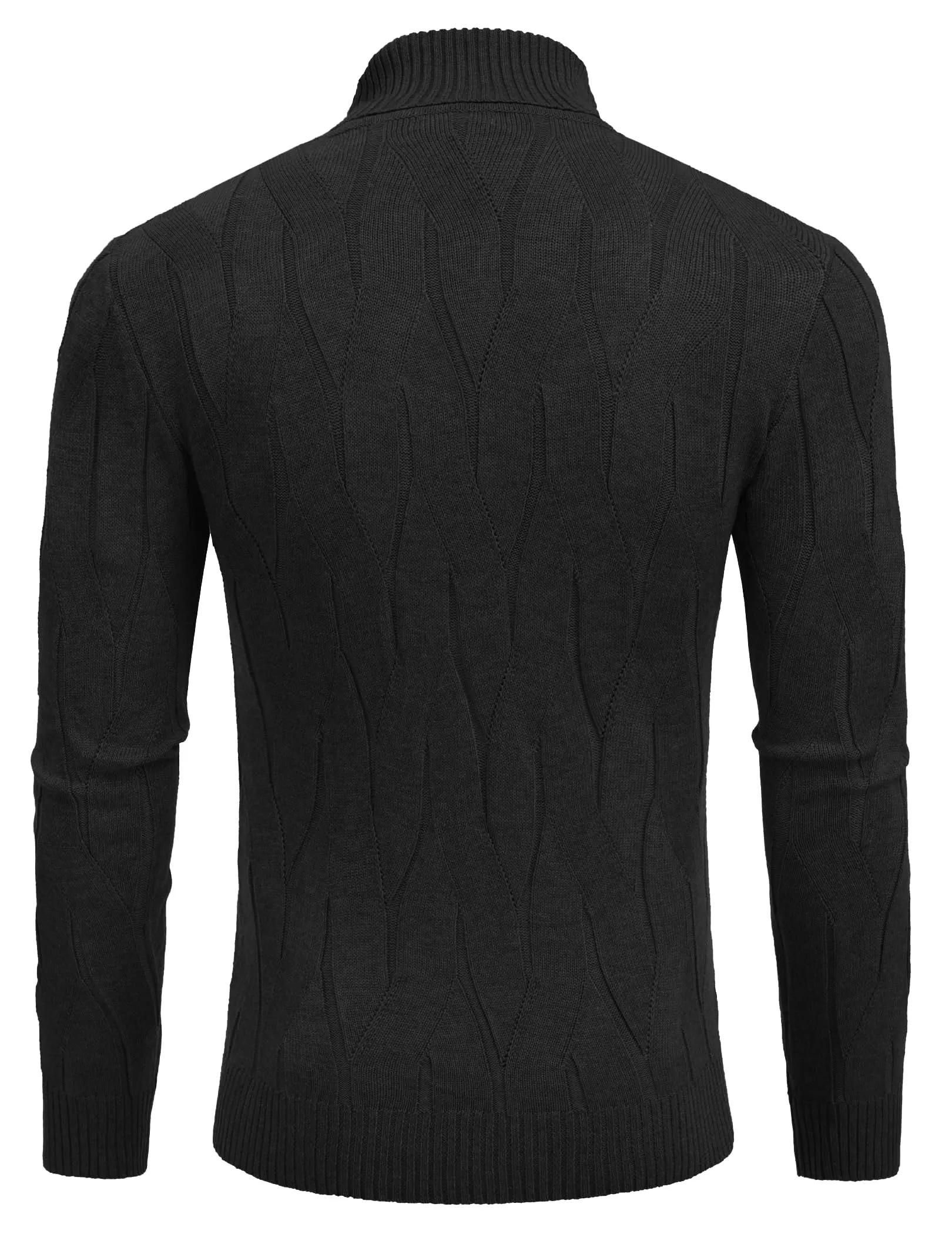 COOFANDY Men's Slim Fit Turtleneck Sweater Long Sleeve Casual Knitted Pullover Sweaters