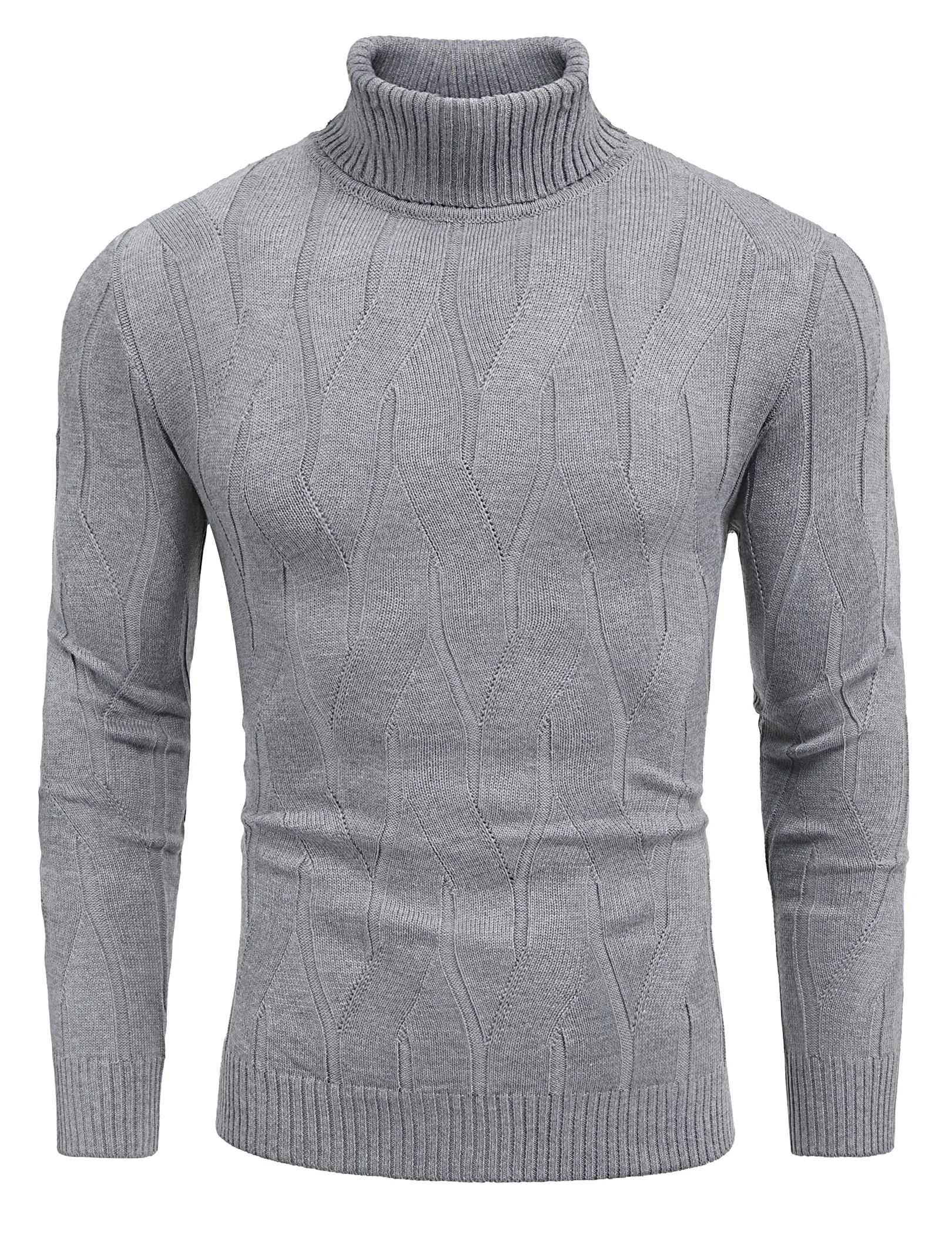 COOFANDY Men's Slim Fit Turtleneck Sweater Long Sleeve Casual Knitted Pullover Sweaters