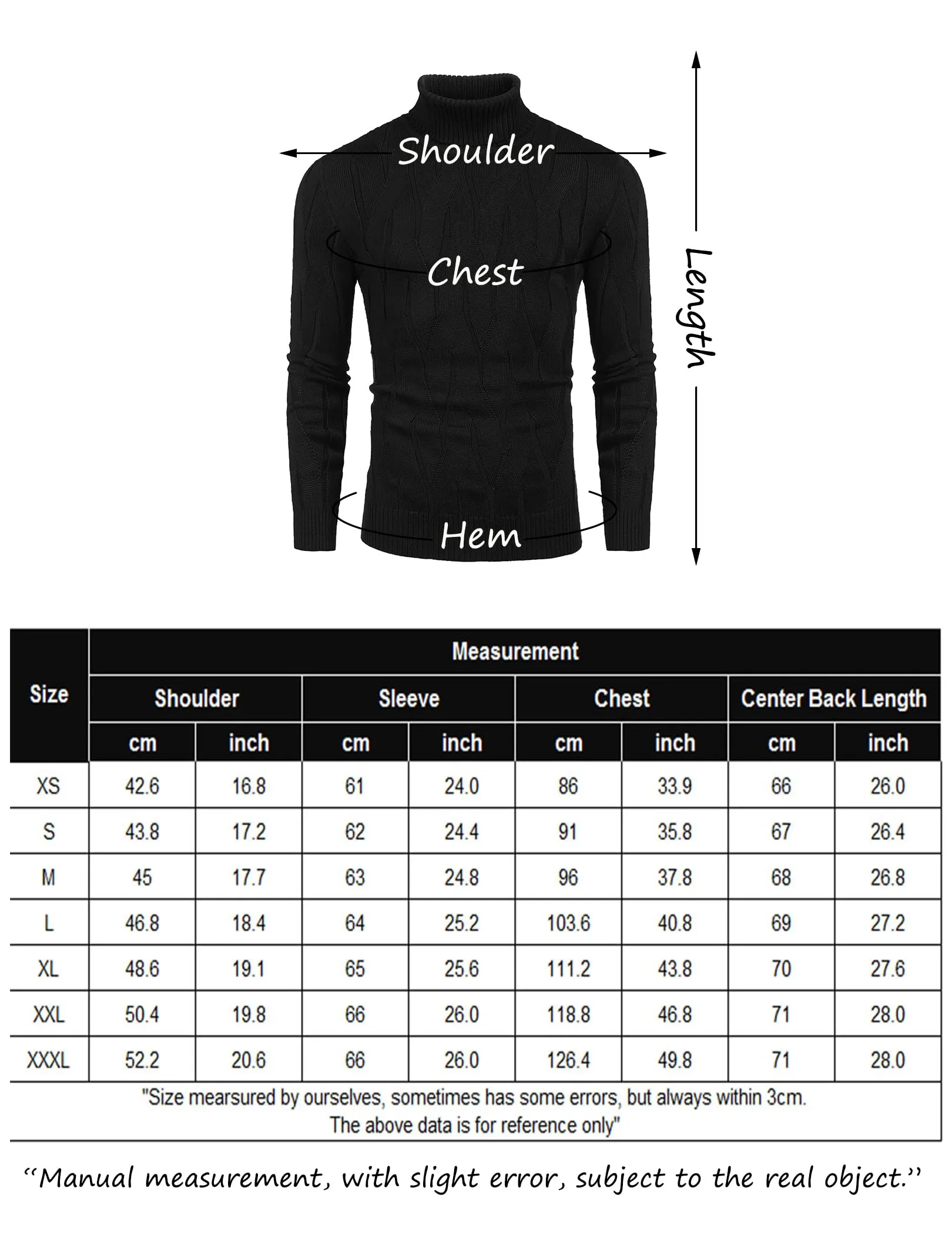 COOFANDY Men's Slim Fit Turtleneck Sweater Long Sleeve Casual Knitted Pullover Sweaters
