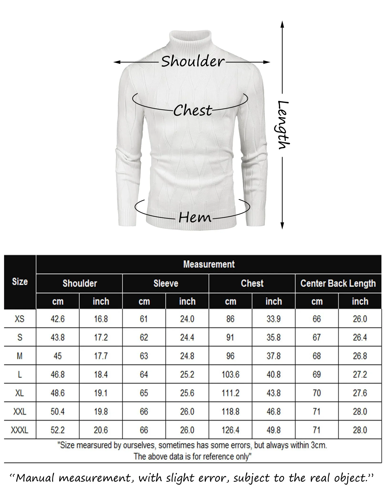 COOFANDY Men's Slim Fit Turtleneck Sweater Long Sleeve Casual Knitted Pullover Sweaters