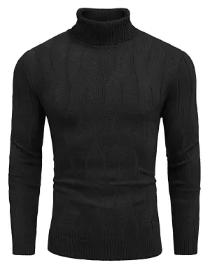 COOFANDY Men's Slim Fit Turtleneck Sweater Long Sleeve Casual Knitted Pullover Sweaters