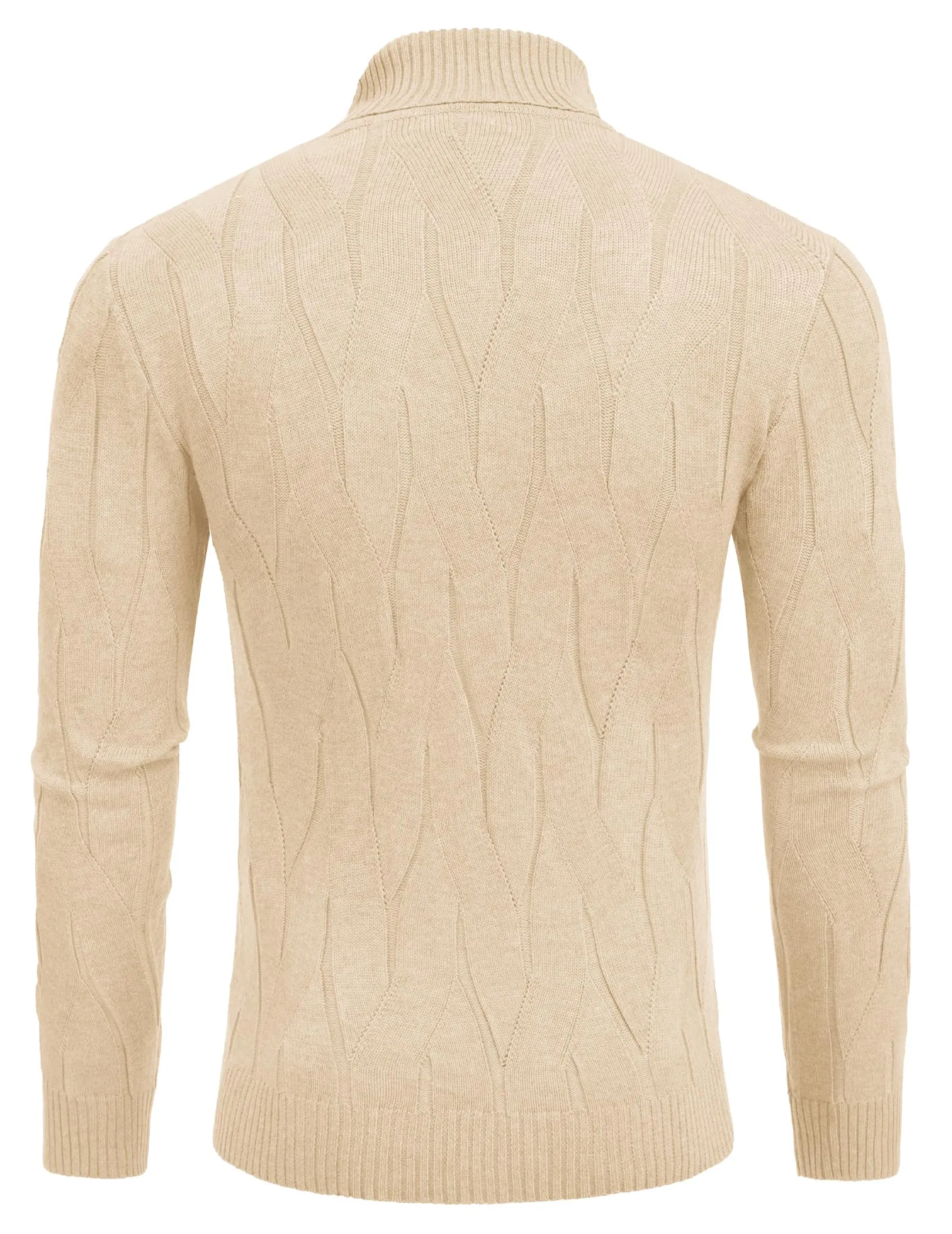 COOFANDY Men's Slim Fit Turtleneck Sweater Long Sleeve Casual Knitted Pullover Sweaters